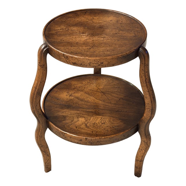 Petite Walnut Two Tier Occasional Table For Sale