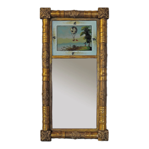 Mirror Giltwood With Reverse Painted Glass Panel