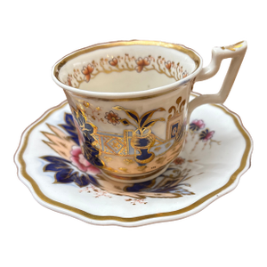 Antique English Imari Pattern Teacup and Saucer