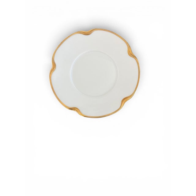 Haviland & Co. Antique 1900s Haviland Limoges "Silver Anniversary" Porcelain Ramekins & Saucers - Set of 8 For Sale - Image 4 of 11