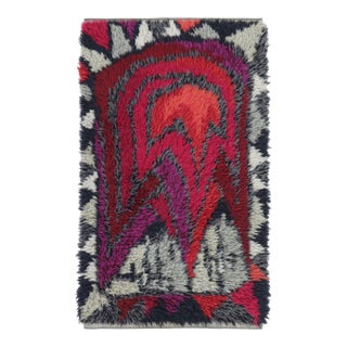 Vintage Swedish Rya Rug With Polychromatic Geometric Pattern- Rug & Kilim For Sale