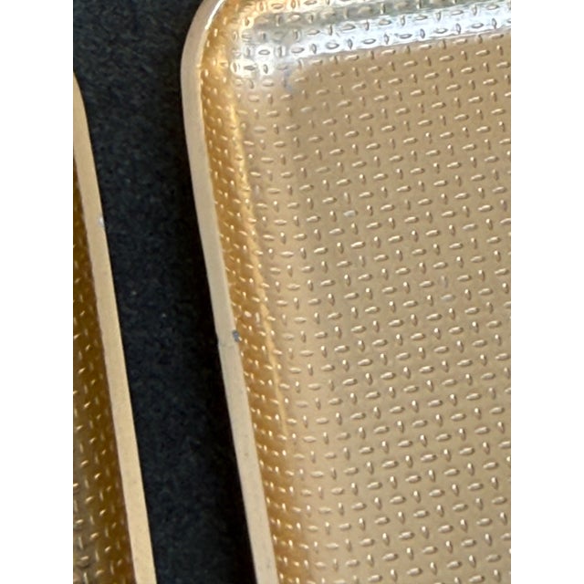 Kaymet Kaymet 760/G Gold Embossed Square Trays Coaster Divot 60's Made in England For Sale - Image 4 of 7