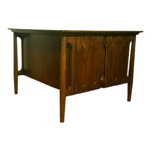 Asian Inspired Walnut End Table by Bert England for Forward Trend Johnson Furniture Co.