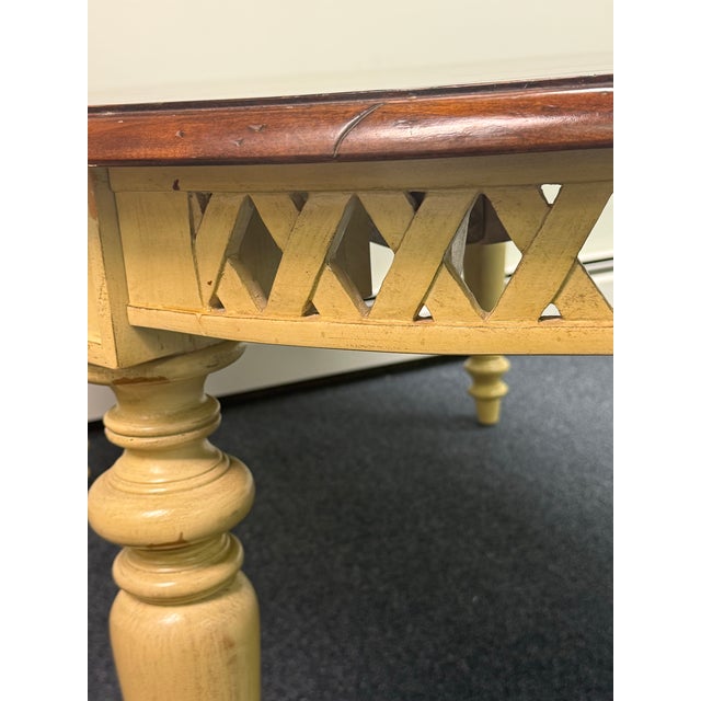 Wood Hooker Furniture Rustic Farmhouse Painted Dining Table With 2 Leaves For Sale - Image 7 of 12