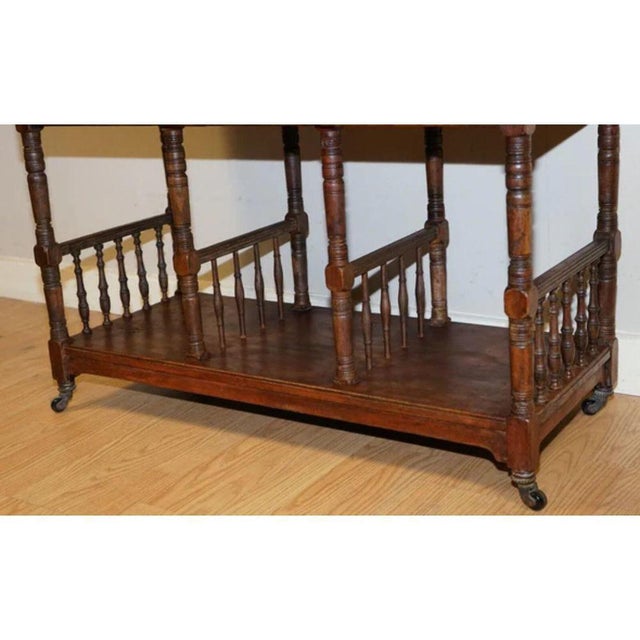 Victorian Glazed Hallway Whatnot Sideboard with Porcelain Castors from Regina For Sale - Image 6 of 13