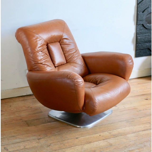 Space Age Chair in Leather by Jean Prévost, 1970s For Sale - Image 15 of 15