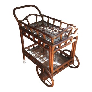 Bamboo Bar Cart Removable Top For Sale