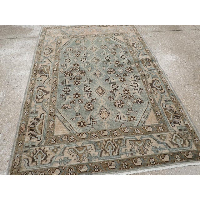 Galerie Shabab Collection Mid-20th Century Persian Malayer Throw Rug For Sale In New York - Image 6 of 8