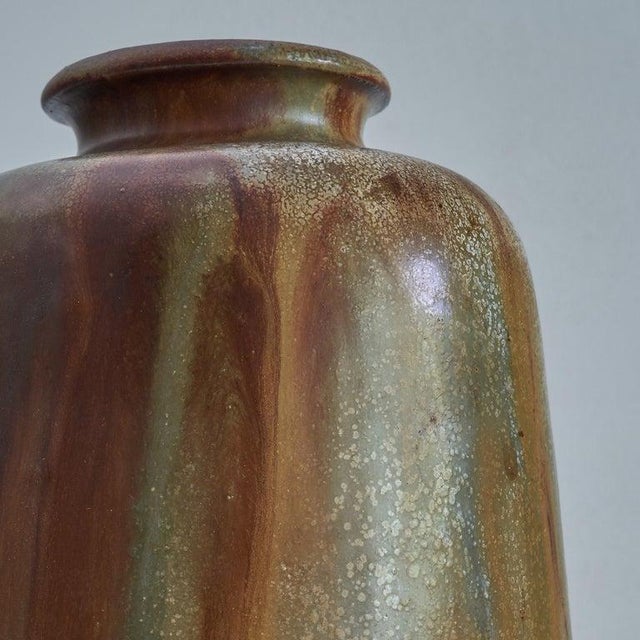Châtelet Grès Salé Grand Feu Studio Pottery Vase by Willy Biron, 1950s For Sale - Image 4 of 8