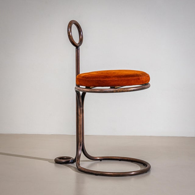 Metal Sculptural Metal Stool, Probably Italy, Late 20th Century For Sale - Image 7 of 7
