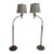 Modern Chapman Polished-Metal Swivel Arc Floor/Reading Lamp - Pair For Sale