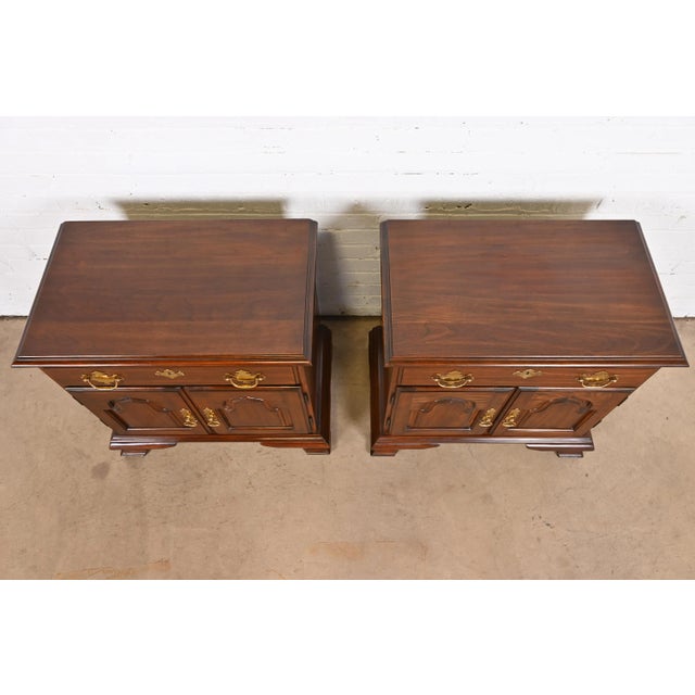 Harden Furniture Solid Cherry Wood Nightstands, Pair Chairish