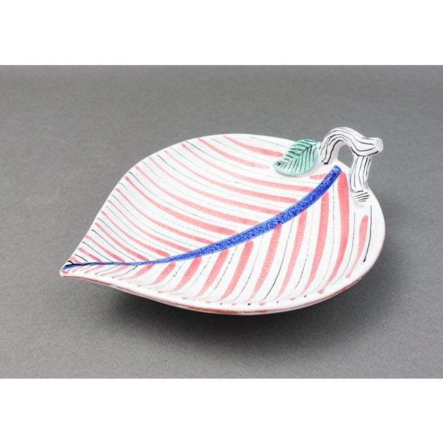 Mid 20th Century Stig Lindberg Gustavsberg Sweden Leaf Art Pottery Bowl Dish For Sale - Image 12 of 12
