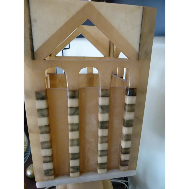 Cream Alabaster Table Lamp from Cooperativa Artieri Alabastro, 1940s For Sale - Image 8 of 11