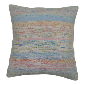 Zabihi Collection Tie Dye Color Rag Rug Turkish Pillow