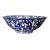 Vintage Italian Stoviglierie Hand-Painted Blue & White Spongeware Ceramic Serving Bowl For Sale