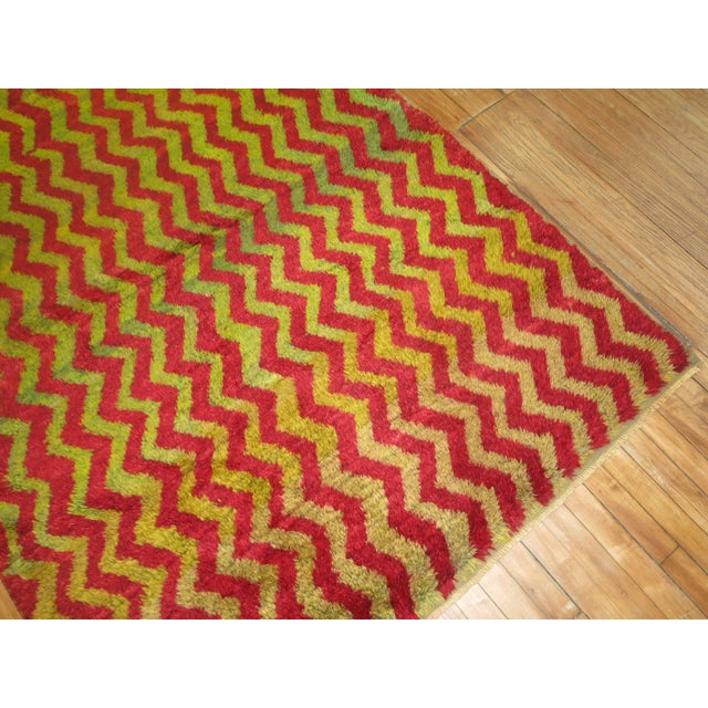Vintage Turkish Tulu Chevron Rug - 4'6" x 6' For Sale - Image 17 of 18