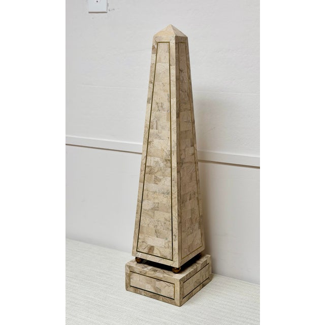 1970s 1970s Maitland Smith Tessellated Marble Large Obelisk For Sale - Image 5 of 9