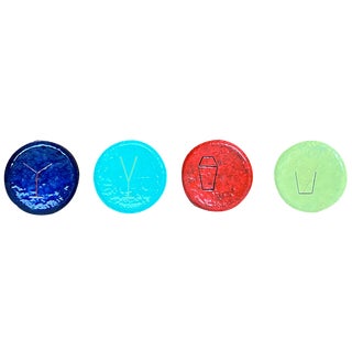 Mid-Century Metal Cocktail Coasters, 1960s, Set of 4 For Sale