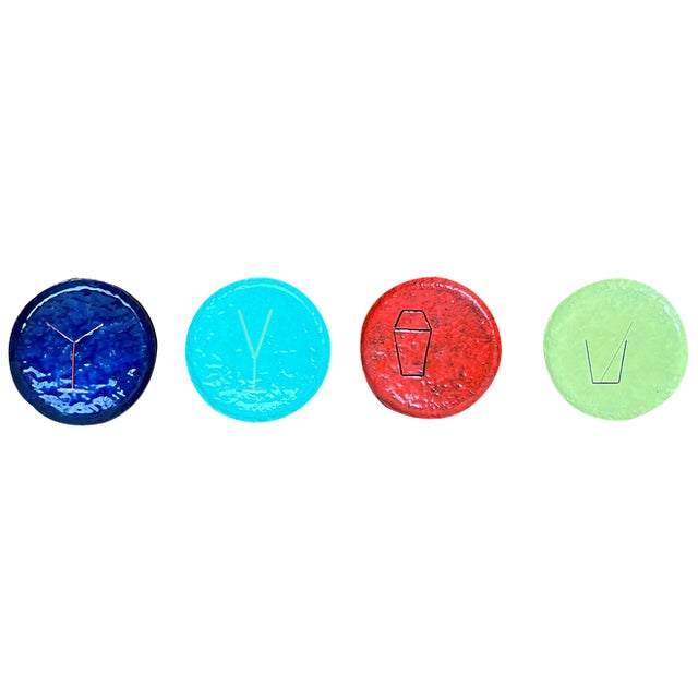 Mid-Century Metal Cocktail Coasters, 1960s, Set of 4 For Sale