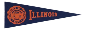 Vintage University of Illinois Felt Flag
