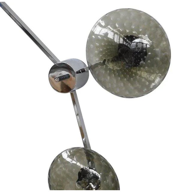 Italian Trio Polished Chrome Smoky Bubbles Glass Flush Mount by Fabio Ltd For Sale - Image 3 of 6