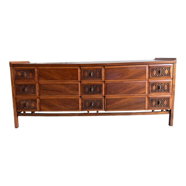 1960s Refinished Mid Century Modern Walnut Dresser For Sale