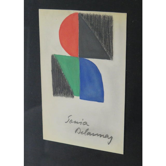 Abstract Original 1950s Watercolor Painting by Sonia Delaunay For Sale - Image 3 of 7