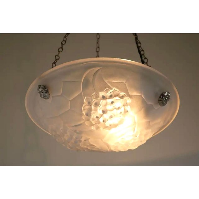 Antique French Art Deco Pendant Light by David Gueron Degue, 1925 For Sale - Image 10 of 15