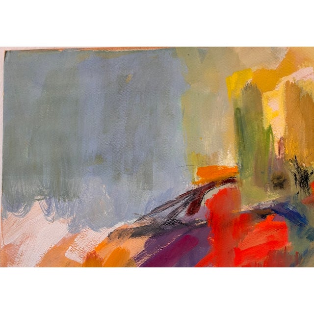 Abstract Vintage Mid to Late 20th Century Original Abstract Painting by Illegible Signature For Sale - Image 3 of 12