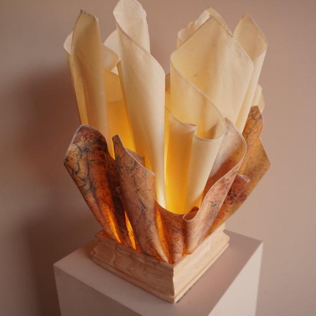 Vintage Handkerchief Table Lamp in Faux Marble For Sale - Image 6 of 9