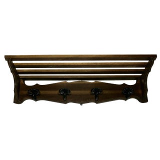 Mid-Century French Hall Coat Rack in Oak, 1950s For Sale