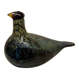 Late 20th Century Oiva Toikka Art Glass Bird Capercaillie Male Wood Grouse, Signed O. Toikka Nuutajärvi For Sale