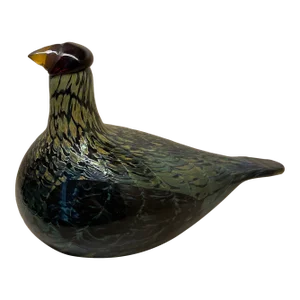 Late 20th Century Oiva Toikka Art Glass Bird Capercaillie Male Wood Grouse, Signed O. Toikka Nuutajärvi