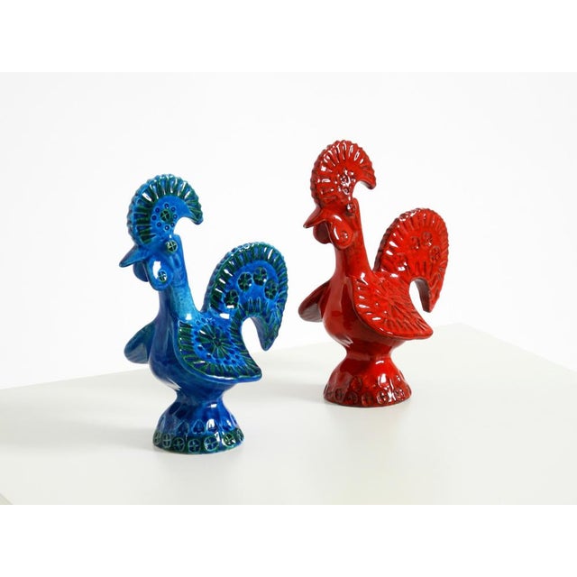 Ceramic Roosters by Aldo Londi for Bitossi, Italy, 1960s, Set of 2 For Sale - Image 9 of 18