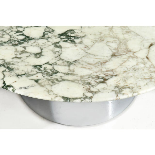 Arabescato Marble and Stainless Steel Drum Dining Table Stone International Italy, 1970 For Sale In Chicago - Image 6 of 10