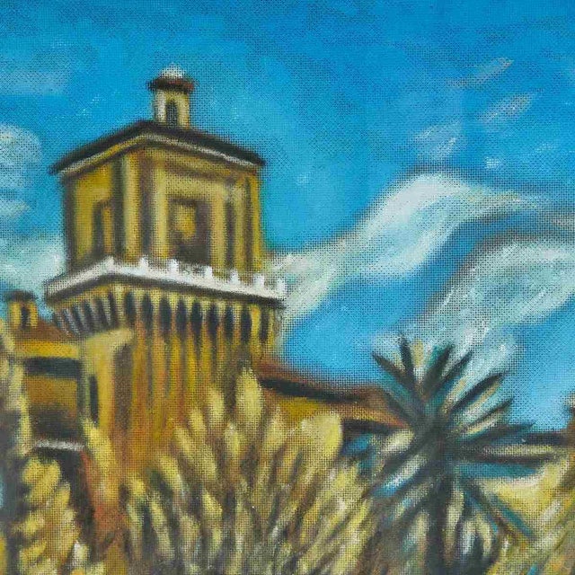 G. Poli, Ferrara Castle, Oil on Panel For Sale - Image 3 of 5