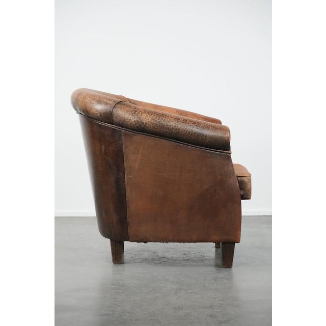 Vintage Club Chair in Sheepskin Leather For Sale - Image 3 of 13