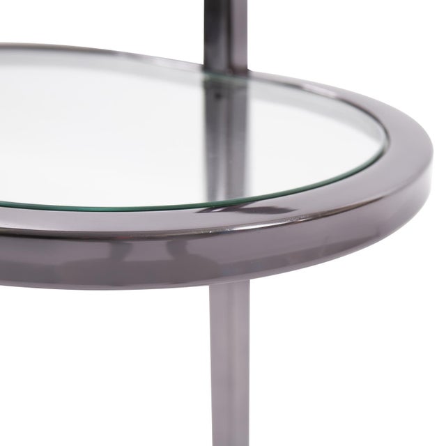 Metal Oval Stainless Steel Drink Table For Sale - Image 7 of 9