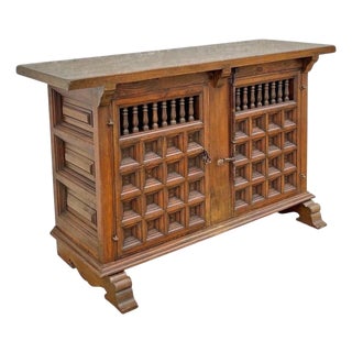 Spanish Renaissance Revival Carved Credenza, 20th Century For Sale