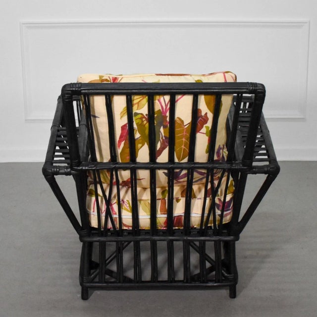 1920s 1920's American Art Deco Split Reed Stick Wicker President's Arm Chair For Sale - Image 5 of 9