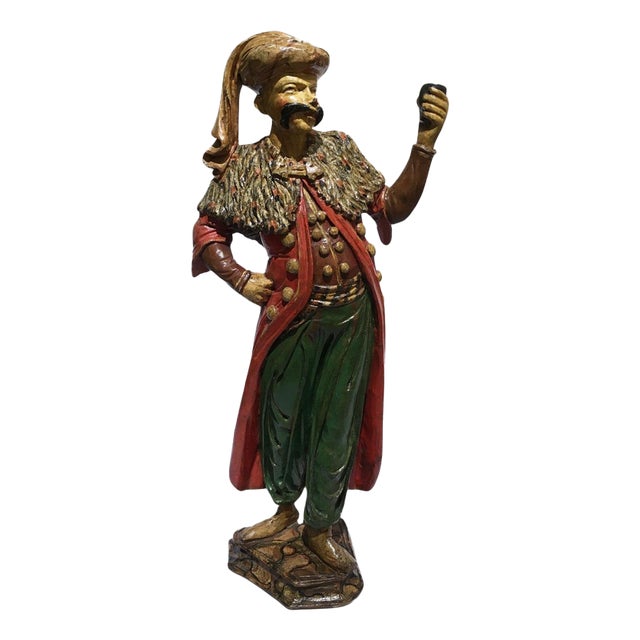 Venezian Polychrome Lacquered and Wooden Engraved Sculpture, 1750 For Sale