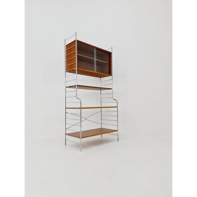 Free Standing String Shelf-System with Cabinet in Teak from WHB Germany, 1950s For Sale - Image 3 of 11