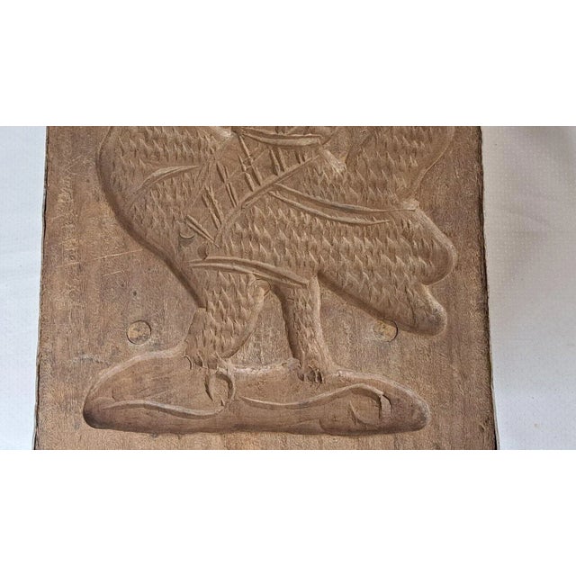 Antique Carved Wood a Man Riding Rooster Springerle Cookie Board Mold Folk Art, 18th Century For Sale - Image 4 of 12