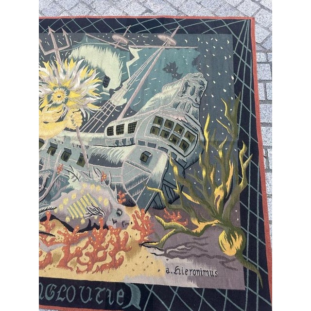 Introducing a Stunning Mid Century Aubusson Tapestry We're delighted to present this exquisite Aubusson tapestry,...