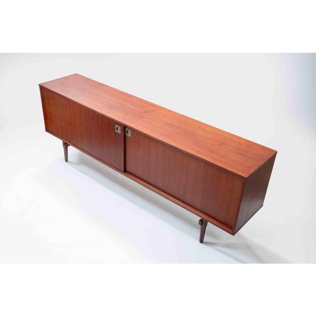Gold Italian Mid-Century Modern Sideboard in Teak with Four Drawers, 1960s For Sale - Image 8 of 12