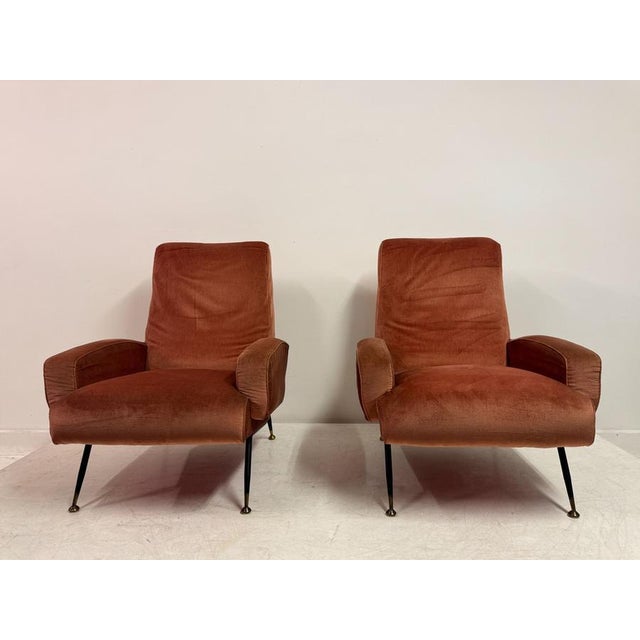 Mid-Century Modern Italian Armchairs, 1960s, Set of 2 For Sale - Image 3 of 17