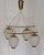Mid-Century Japanese Ceiling Lamp with Pagoda-Shaped Brass Frame and Lantern Glass Shades, 1960s For Sale - Image 4 of 8