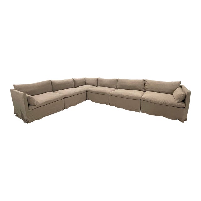 Contemporary Sixpenny Home Linen Corner Sectional Chairish
