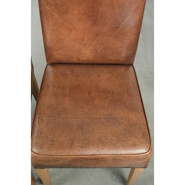 Vintage Dining Chairs in Sheepskin with a High Back, Set of 6 For Sale - Image 7 of 12